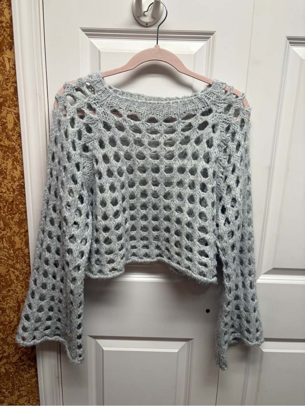 Astrid Open Knit Bell Sleeve Sweater